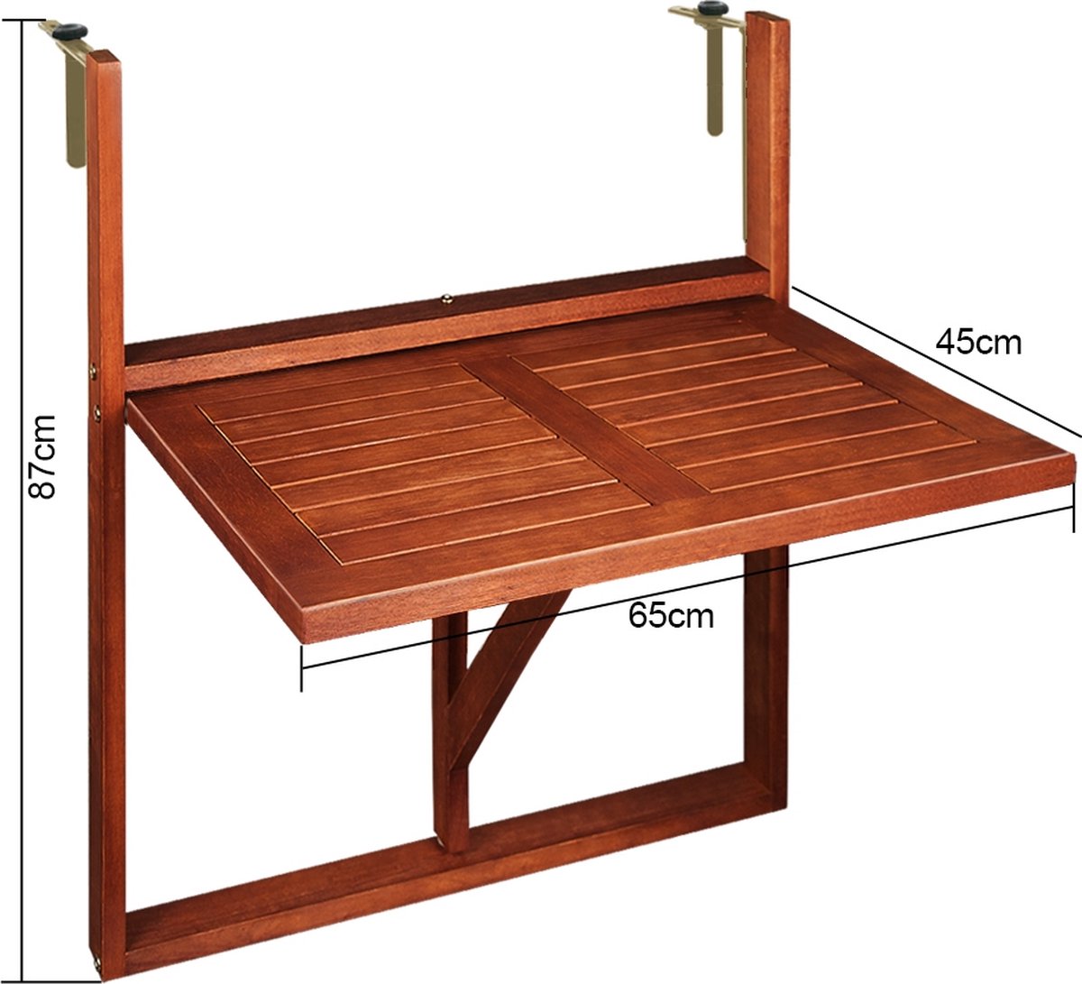 Casaria Balkontafel - FSCÂ®-Gecertificeerd Acaciahout Hangend â€“ Bruin
