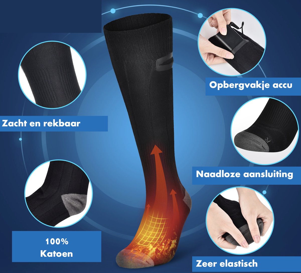 ✅Heated Socks - Electric Socks - Rechargeable Battery Included - Unisex - 3 Different Settings - Hiking - Skiing - Cycling - Camping - Fishing - Heated Underwear✅