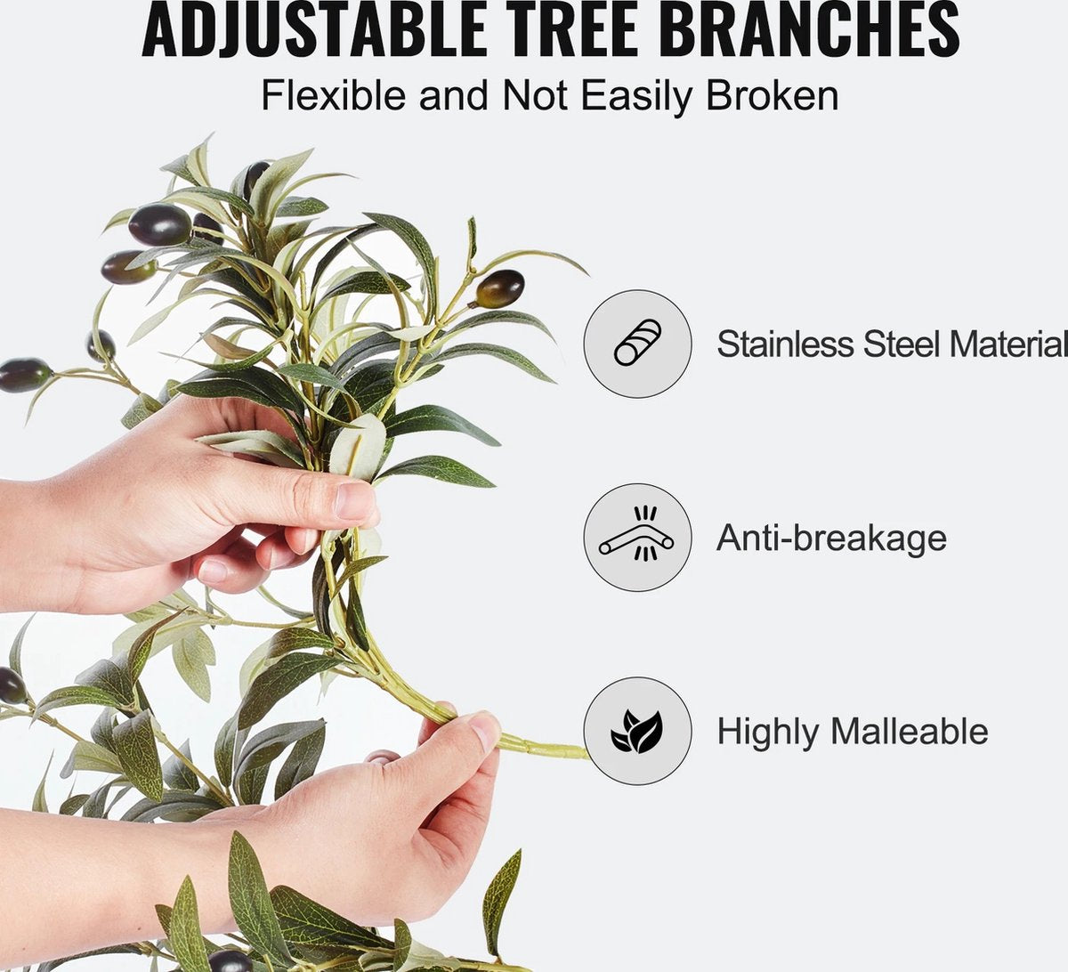 Olive tree - Olive tree art - Tree - Artificial plant - Decoration - 181cm - Indoor and Outdoor - Black/Green