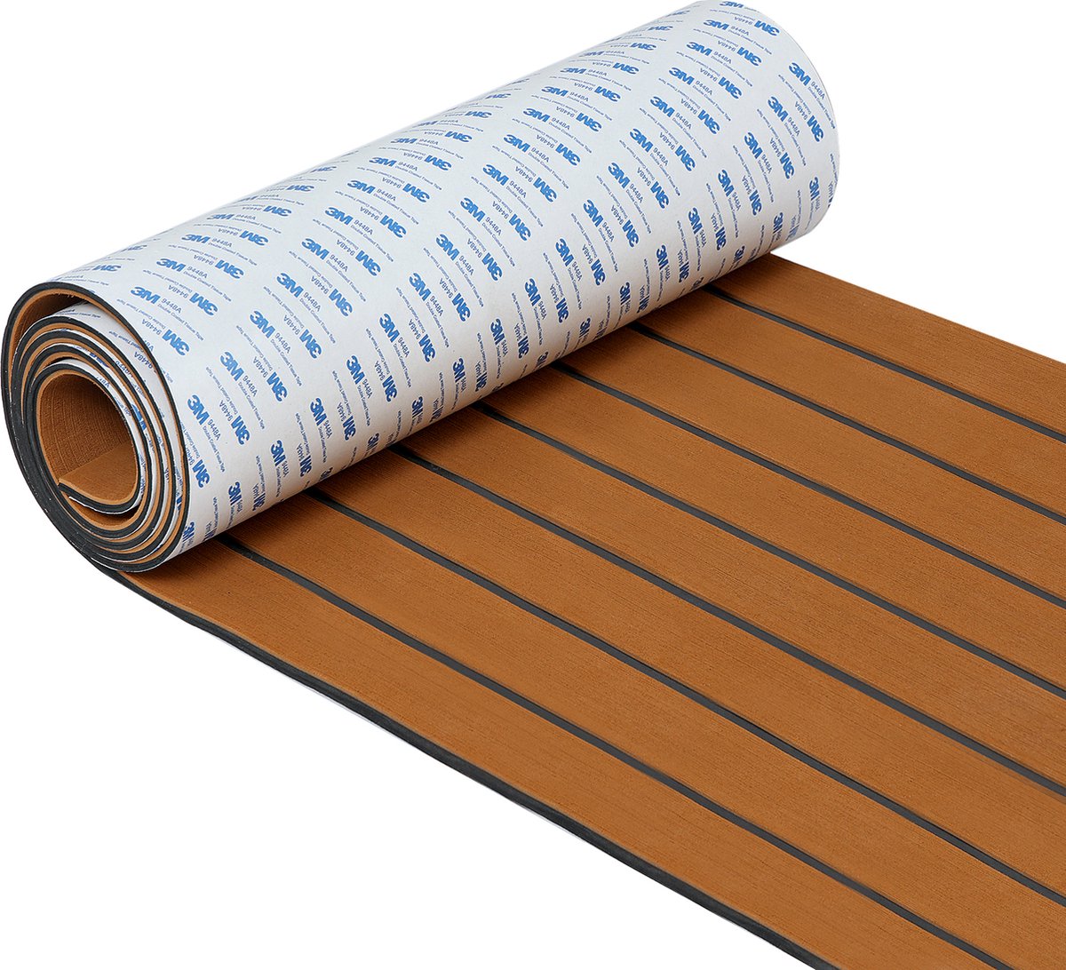Self-Adhesive Decking Mat - EVA Teak Foam Boat Mat Yacht Flooring - Washable - 238x89x0.6cm - Brown
