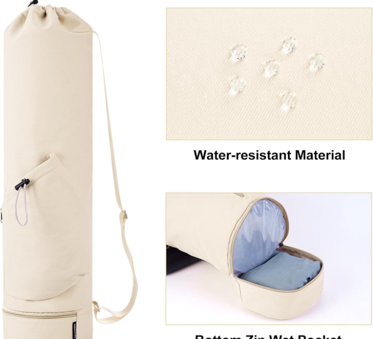 Yogamat tas - Waterproof - Universeel - Sporttas met rits - Voorzien van draagriem