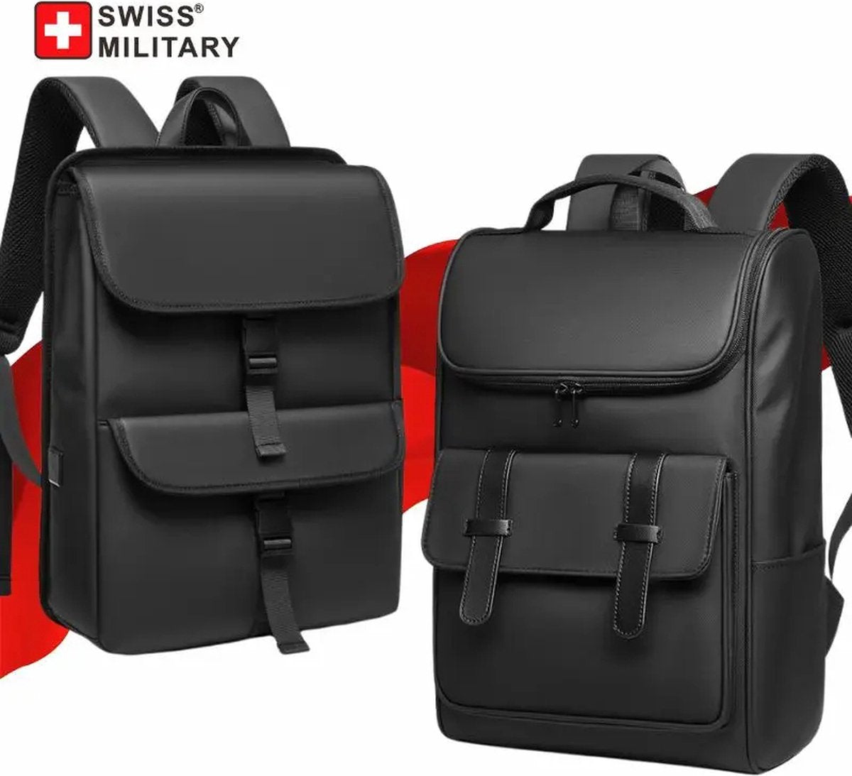 Uniseks Comfortabele Rugzak Luxe Stijl Voor School Kantoor Reizen Rugzak Geschikt Voor 15.6 Inch Laptop Reistas Zwart