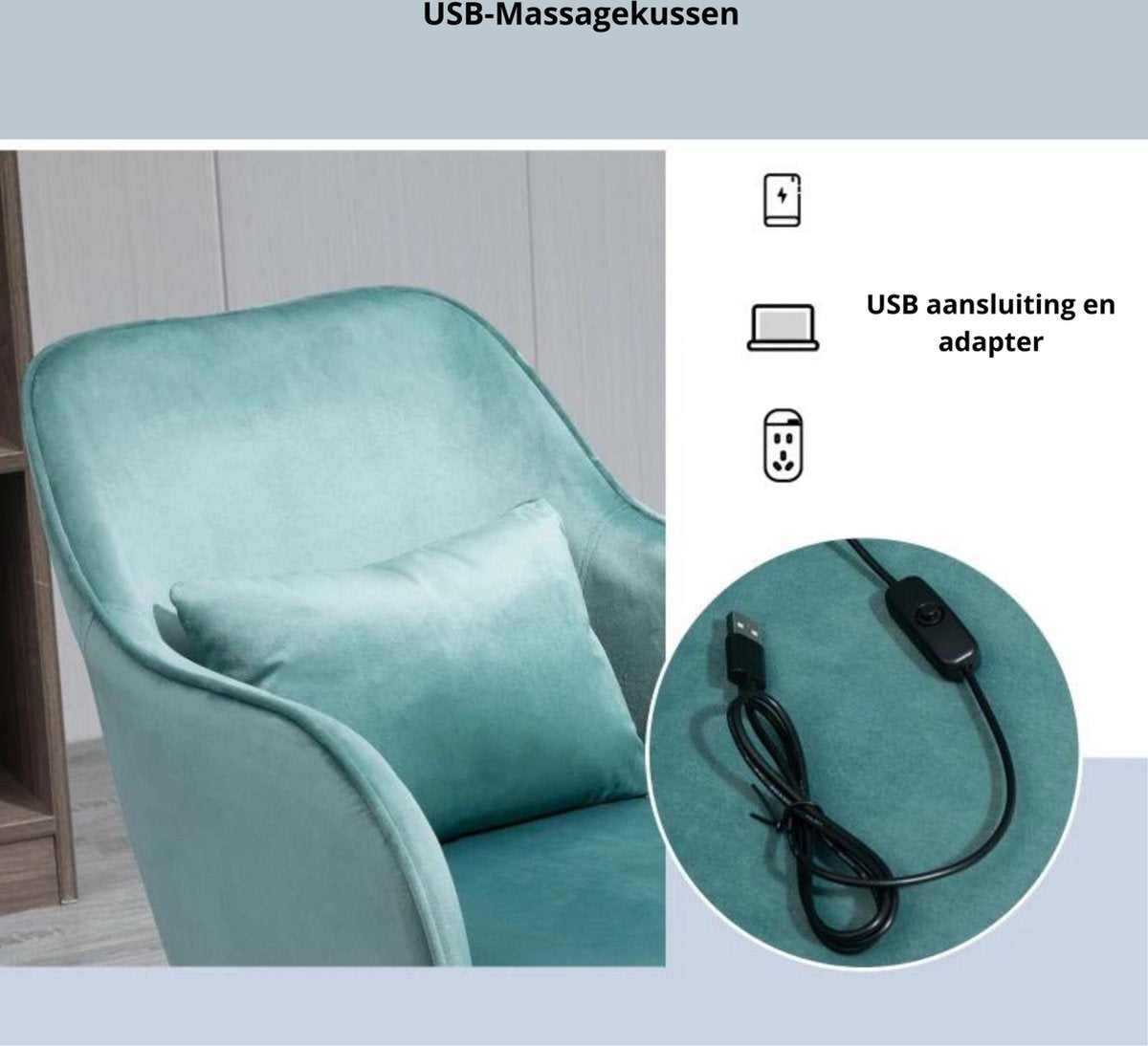 Office chair with massage function - Ergonomic office chair - Green