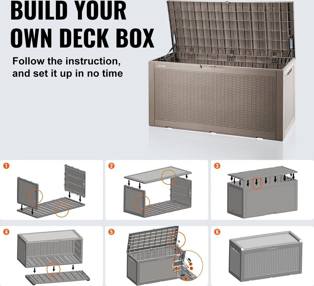 Luxe opbergbox kussens - Opbergbox met deksel - Buiten - Waterdicht - Hangslot - Opbergdoos - Tuinkussenbox - Opbergmand - 380L - 122x54x62cm - Tuinset