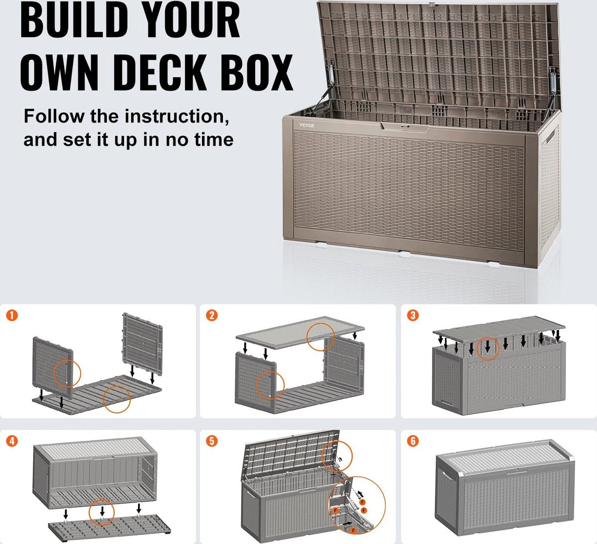 Storage Box Cushions - Storage Box With Lid - Outdoor - Waterproof - Padlock - Storage Box - Garden Cushion Box - Storage Basket - 550L - 143x67.5x60.5cm - Garden Furniture Set