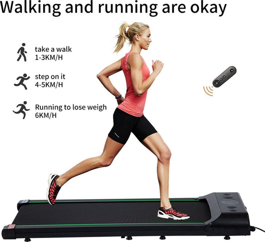 Loopband - 1-6km/u - Krachtig - Slank en Stil - LCD Scherm en Teller - Ingebouwde Bluetooth-Luidspreker - Meerdere Snelheidsstanden - Walking Pad - Treadmill - MET Afstandsbediening
