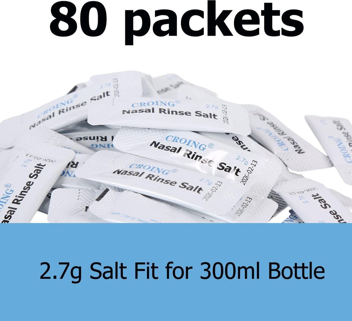 80 x Zout + 1 x Neusdouchefles (300 ml) - Neusspoeling voor Sinus Rinse neusdouche