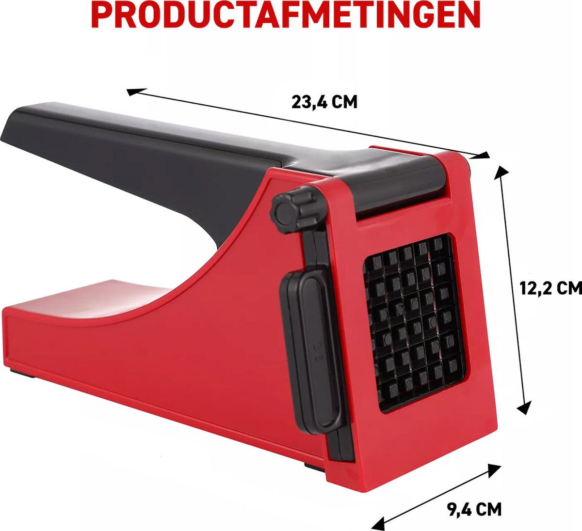 Friesnijder - Patatsnijder - Groentesnijder - Roestvrijstalen Snijrooster - Raspen, Schillers & Snijders - Rood