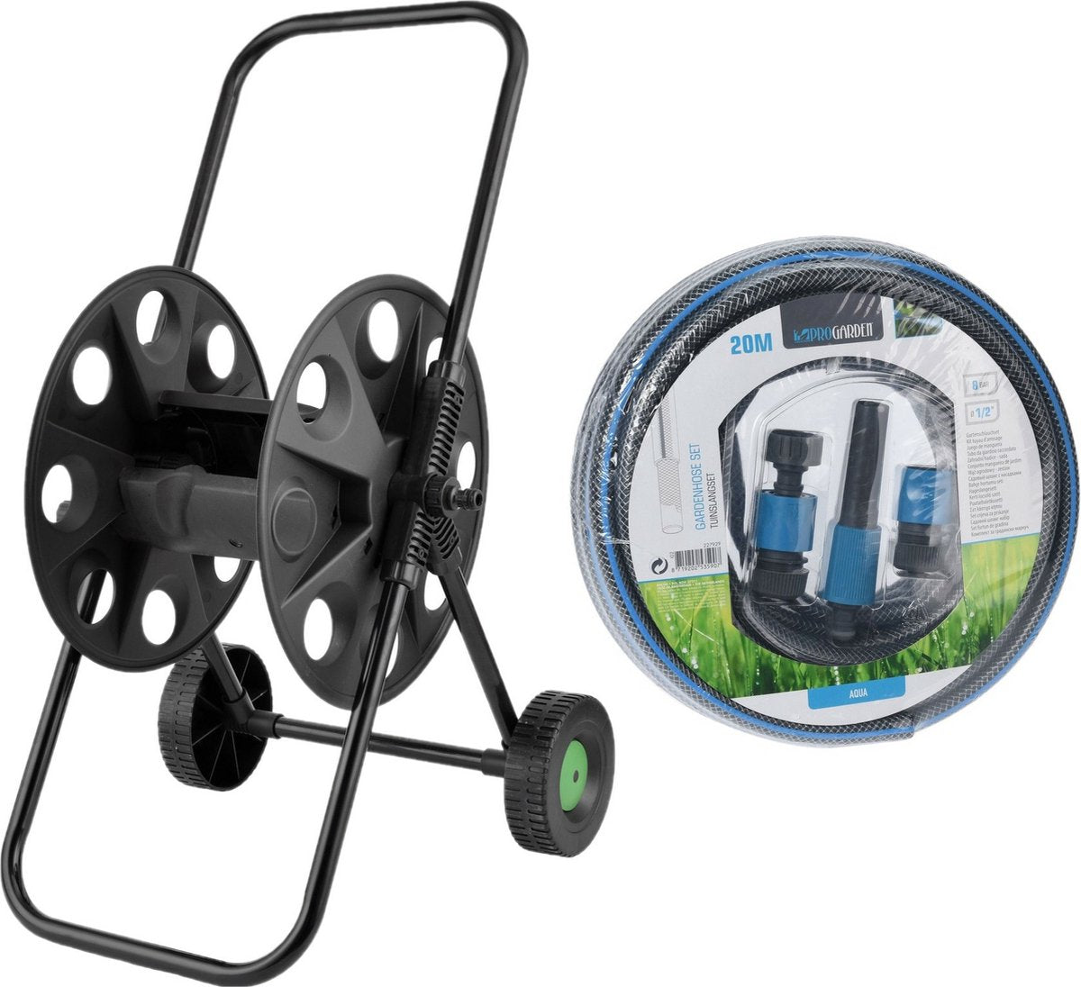 Garden hose - 4-piece - 20 M - incl. reel - for 50 meters - Water hose