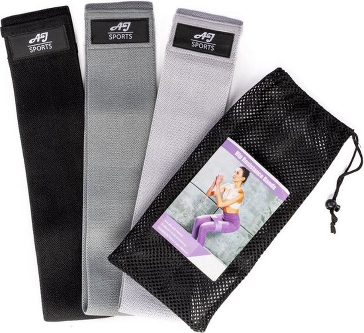 AJ-Sports Workout set Deluxe - Fitness set - Set van 5 producten - Ab wheel / Opdruksteunen / Weerstandsbanden / Fitnessmat / Springtouw - Workout - Sporten - Fitness - Sportartikelen voor thuis - Thuis sporten