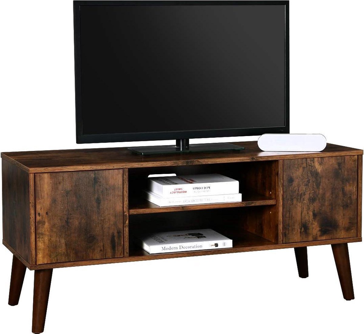 Industrial Design TV-kast - Retro Vintage Televisie Dressoir Wandmeubel Met Opbergruimte & 2 Deuren - Staand TV-meubel - Hout
