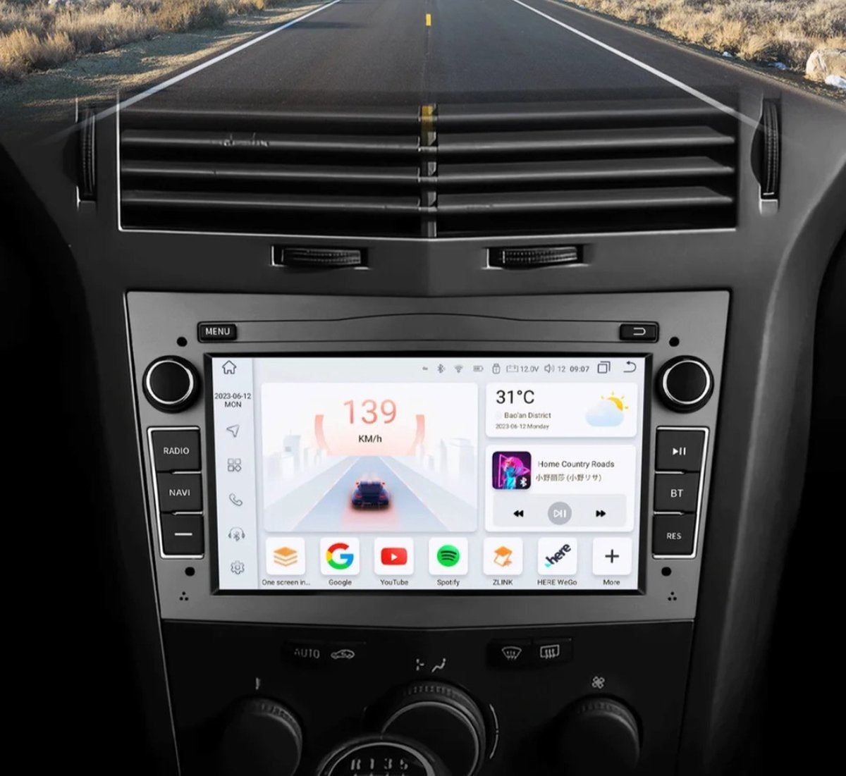 Opel Astra H Corsa C & D Agila Combo Antara Vectra Zafira Meriva Vivaro Tigra | Grijs 2002 - 2013 | Carplay & Android Auto | 1GB & 32GB | Autoradio met Navigatie | Radio scherm | 2003 2004 2005 2006 2007 2008 2009 2010 2011 2012