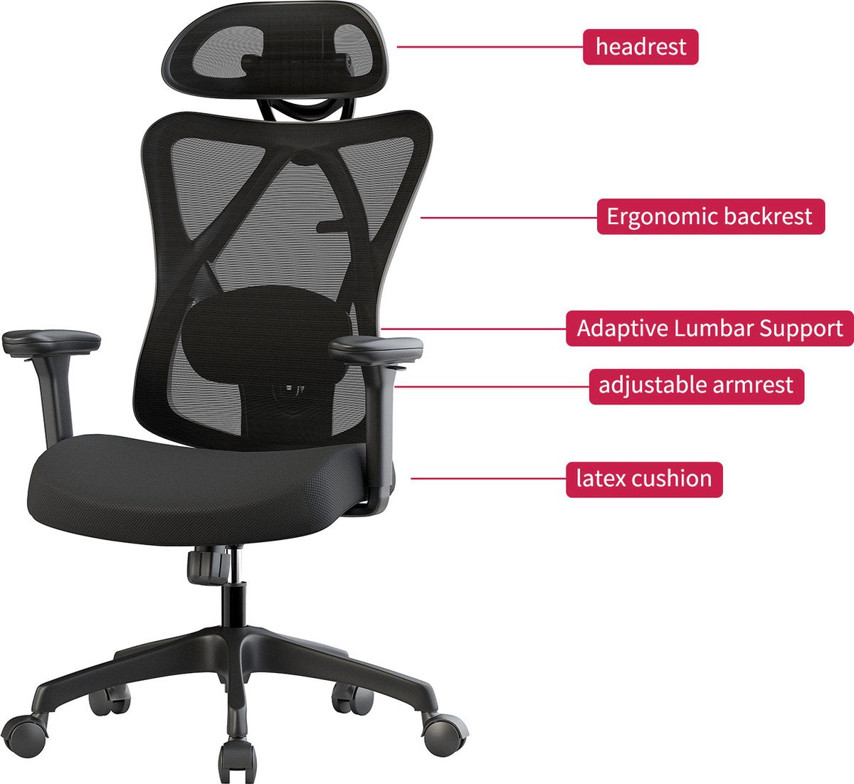 Ergonomische Bureaustoel - Bureaustoelen voor Volwassenen - Office Chair - Game Gaming Stoel - Kantoorstoel