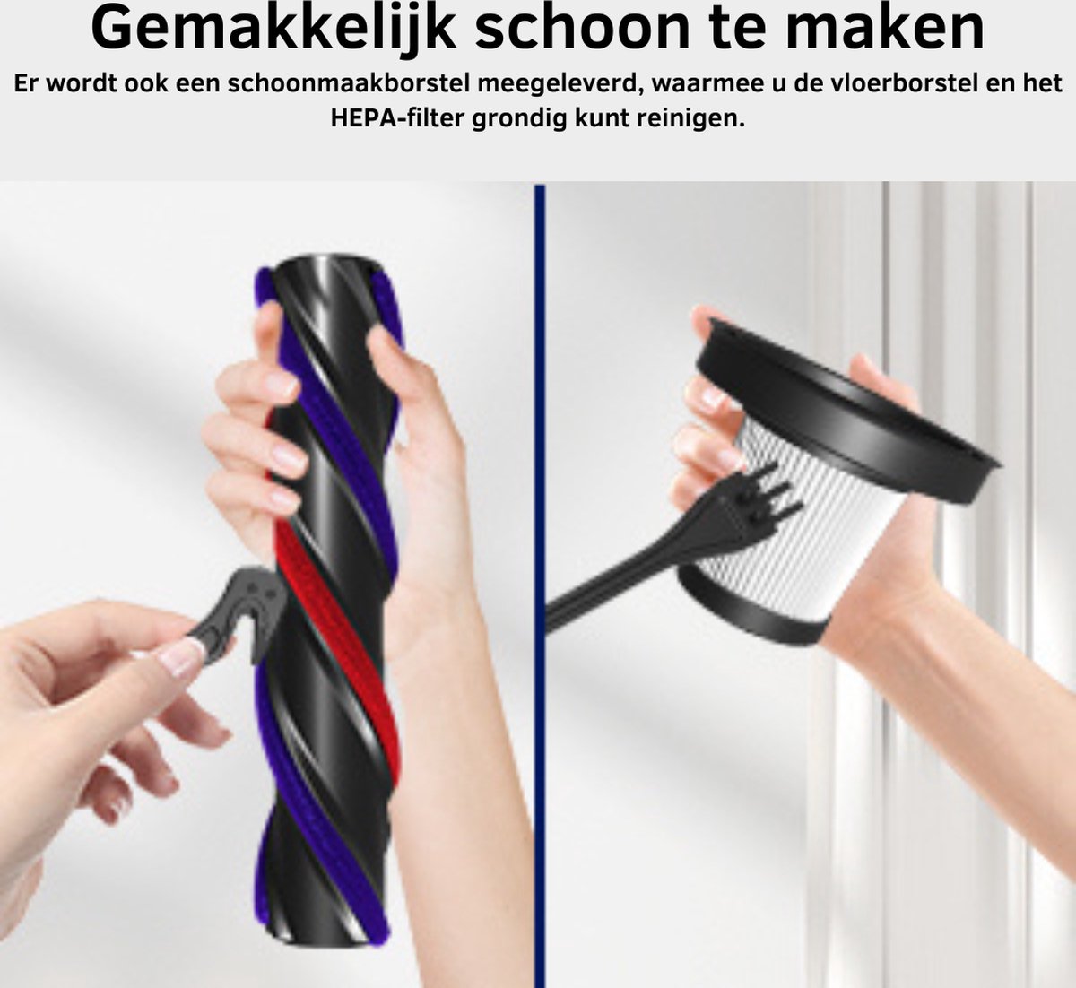 Krachtige Draadloze Steelstofzuiger - Snoerloze Steelstofzuiger - Zakloze Steelstofzuiger op Accu - Draadloze Steelstofzuiger met Kruimeldief - 33 KPA Zuigkracht - Lichtgewicht