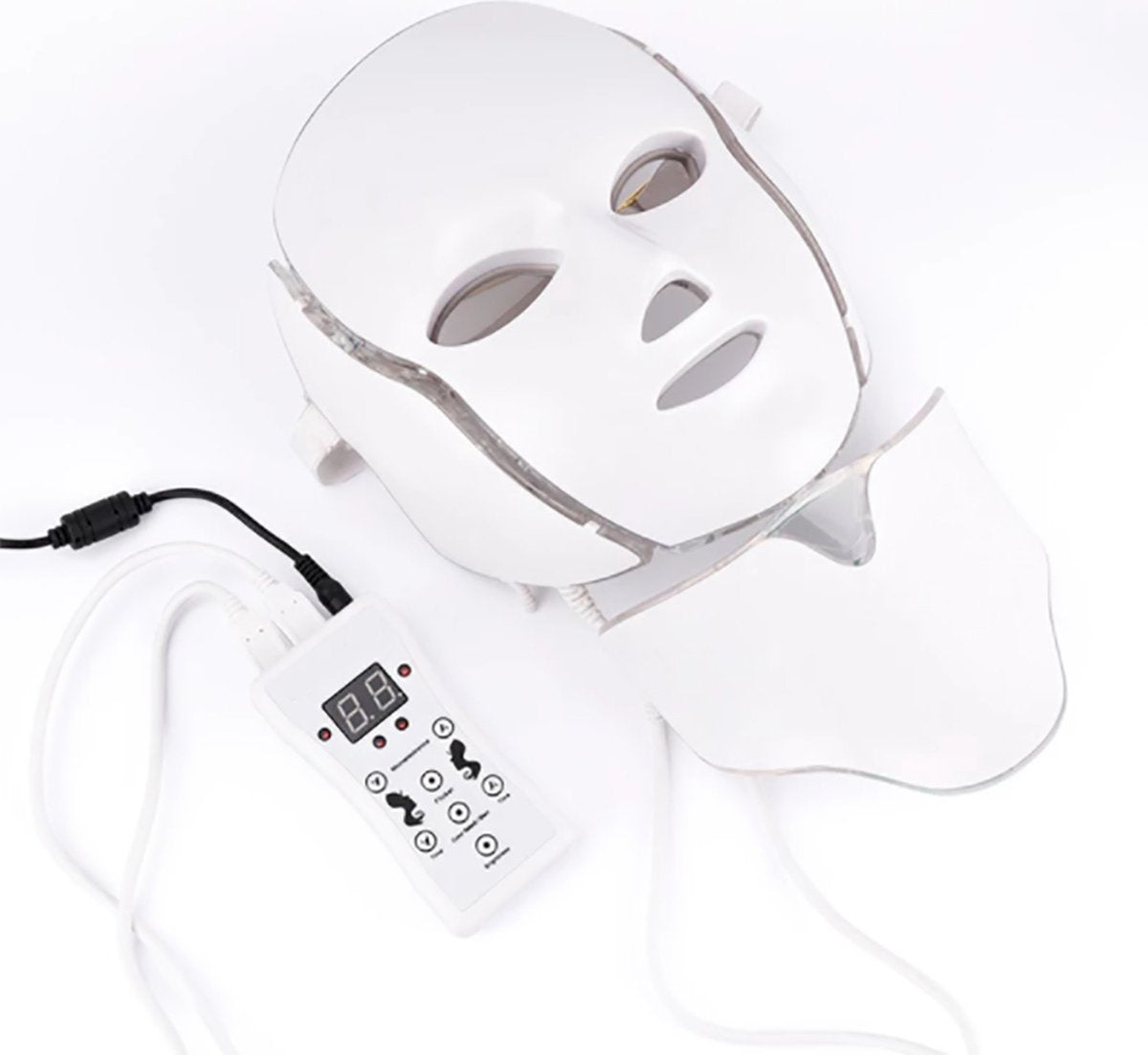 LED Face Maker - 7 Colors - Face Mask - Light Therapy - Mask for Face - Against Acne, Dry Skin & Wrinkles - White