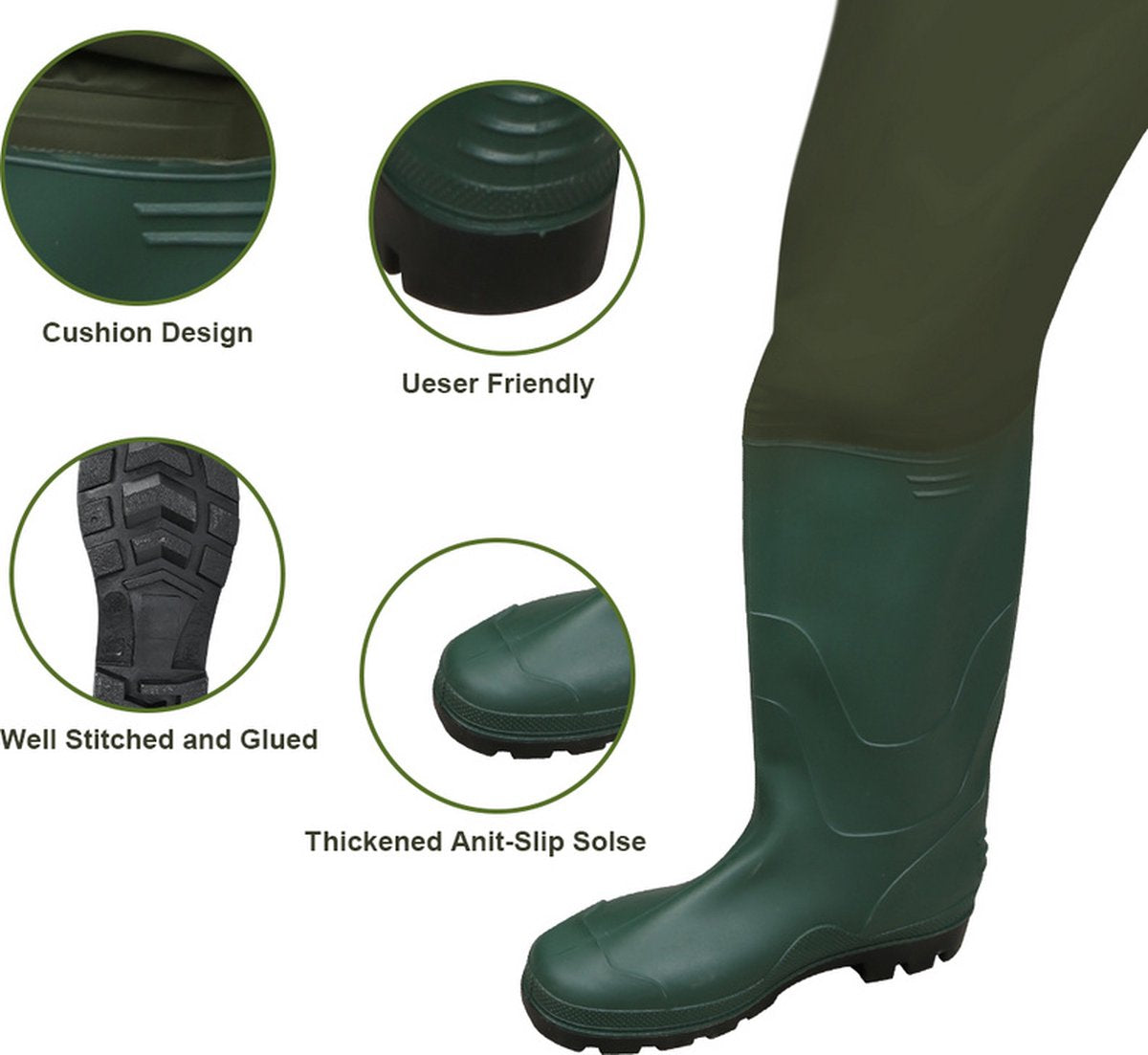 Wading suit - Wading pants - Fishing suit - Rain suit - 100% Waterproof - Shoe size 44/45 XL