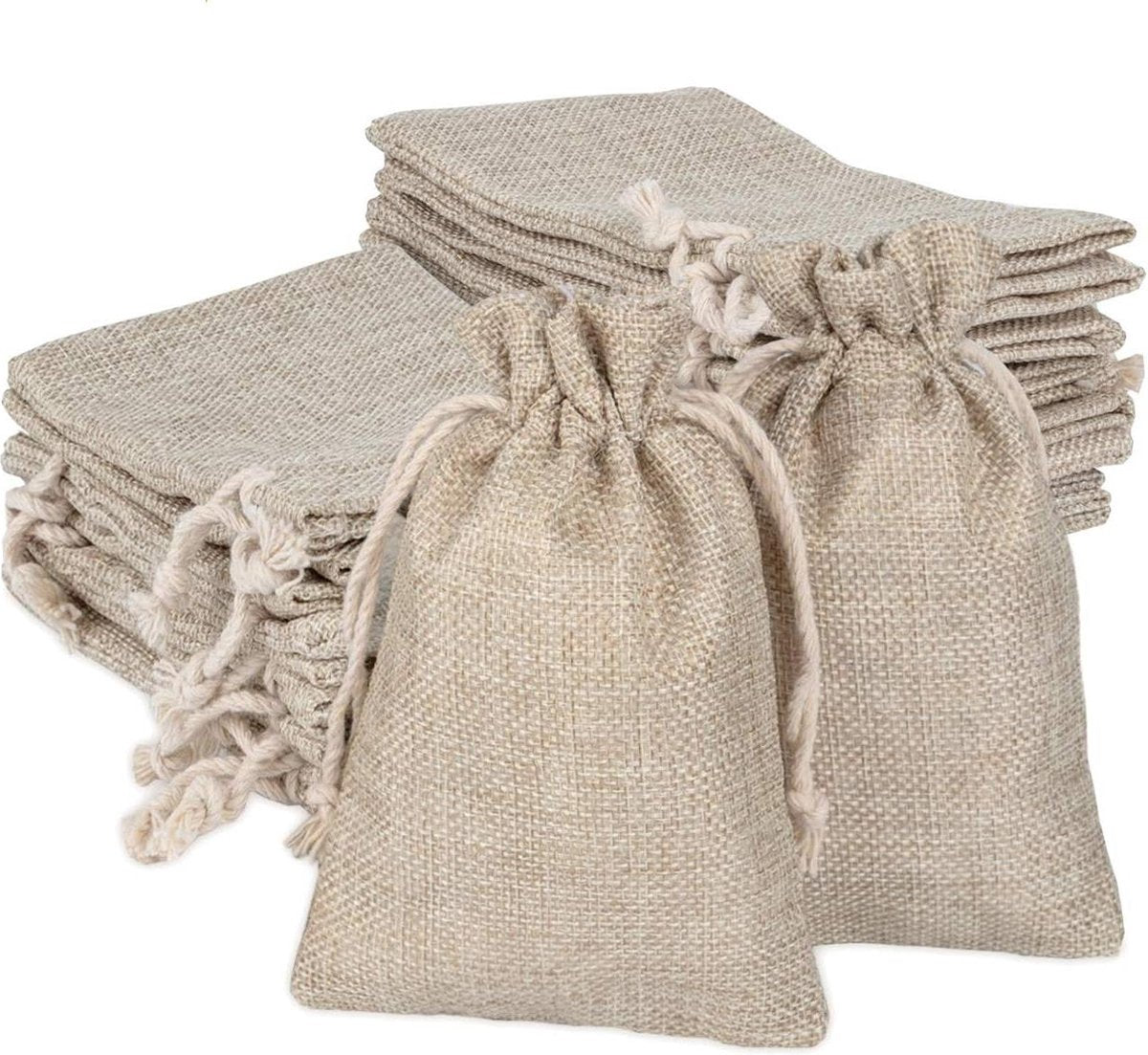 Jute zak 25 stuks trekkoord 10 x 15 cm kleine zakjes stoffen om te vullen linnen zakjes adventskalender sieraden lavendelbloesem gastgeschenken doe-het-zelf handwerk