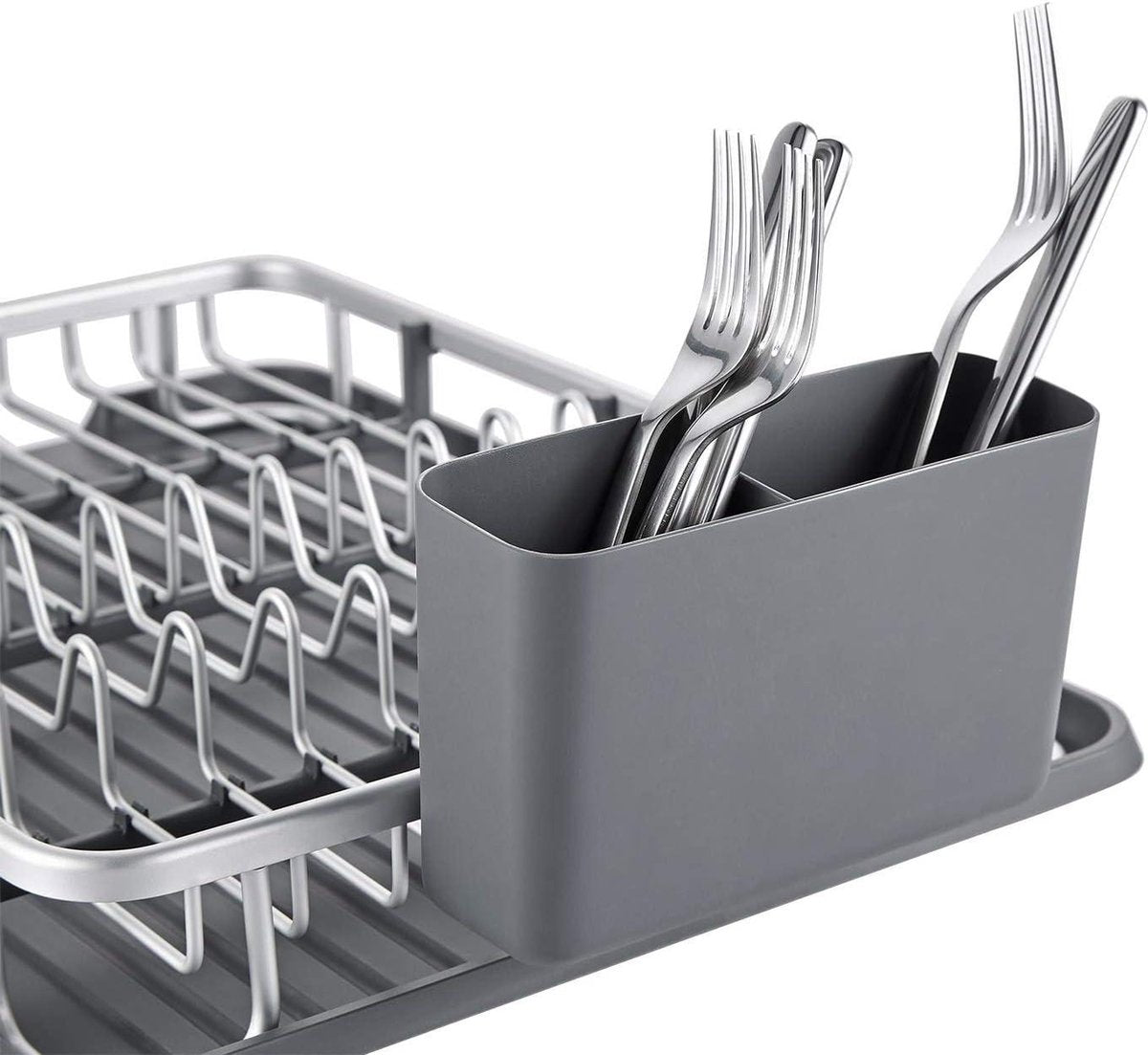 Afwasrek voor servies en bestek aluminium met anti-roest coating, geschikt voor op een klein aanrecht