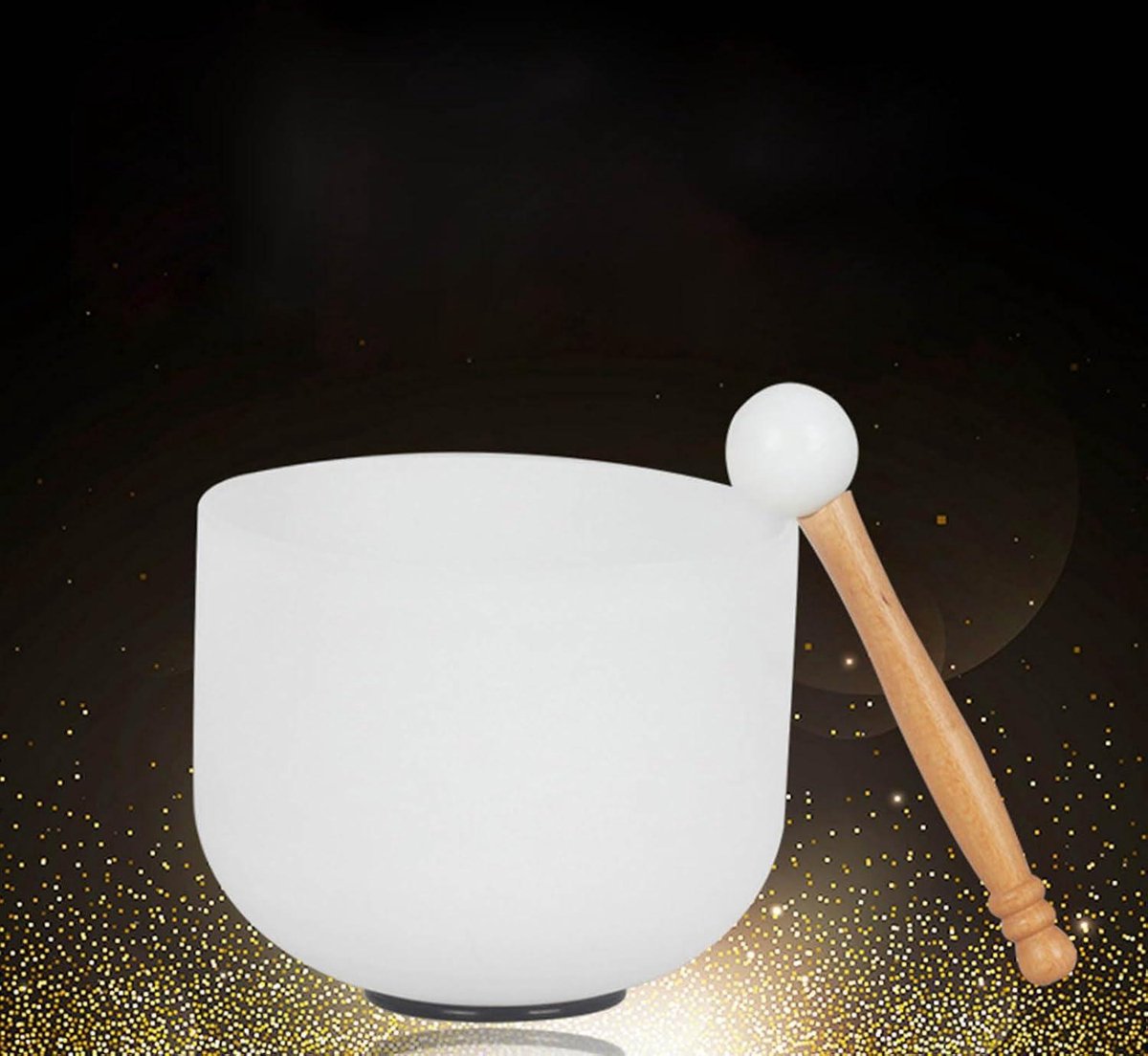 Crystal singing bowl wooden sound bowl - silicone hammer for yoga accessories