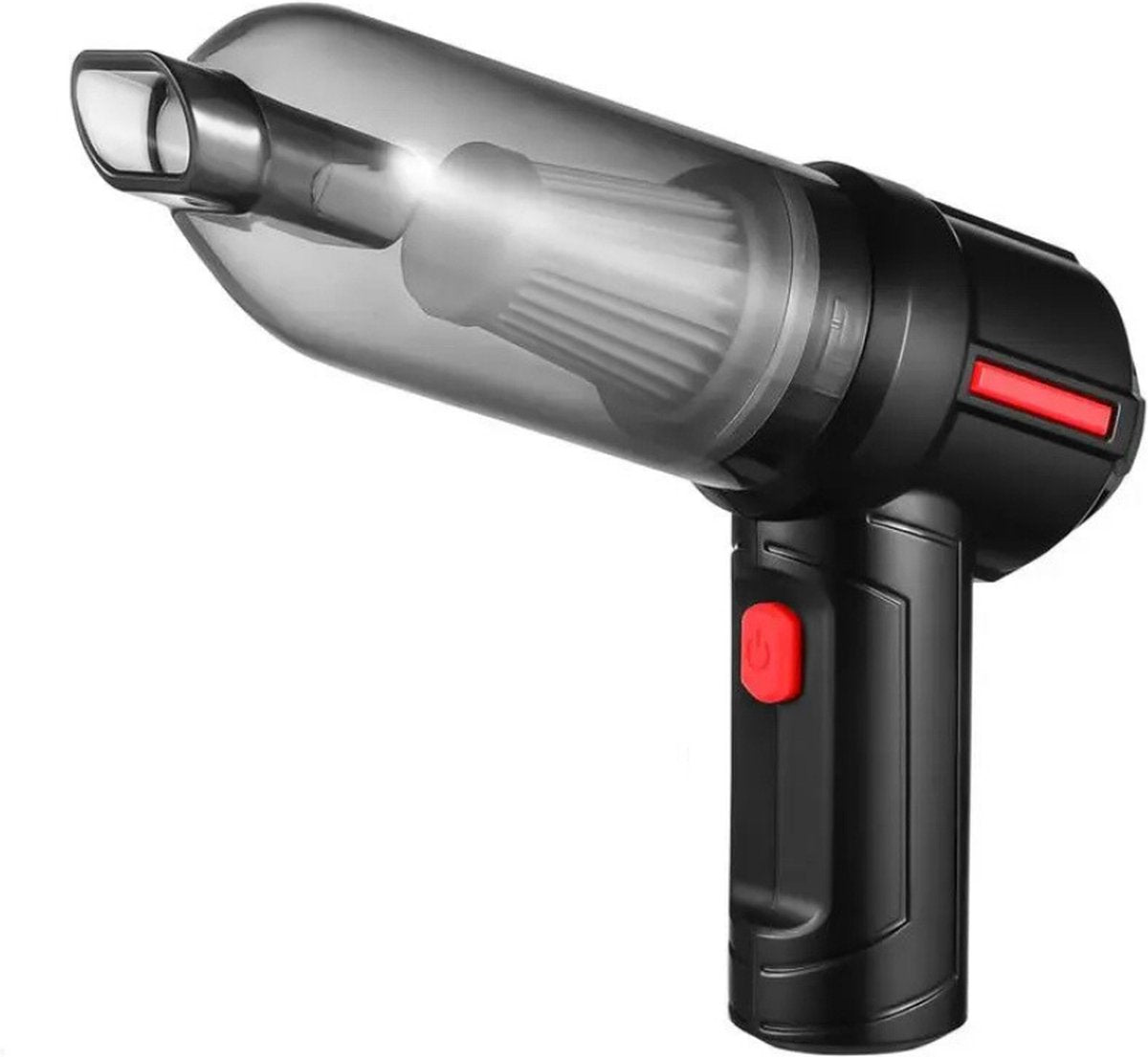 P&P Goods Air Duster - Compressed Air - Dust Cleaner - Car Vacuum Cleaner - Mini Vacuum Cleaner - Handheld Vacuum - Cordless - Very Powerful - Including Various Attachments - 24.4 X 7.2 X 15.7 Cm - Black
