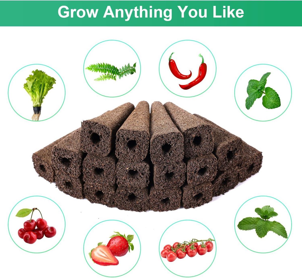 Seed Pod Kit for Hydroponic Growing System - 122 pcs - Includes 30 Grow Sponges, 30 Grow Baskets, 30 Grow Domes and 2 100ml Plant Food Hydroponics System