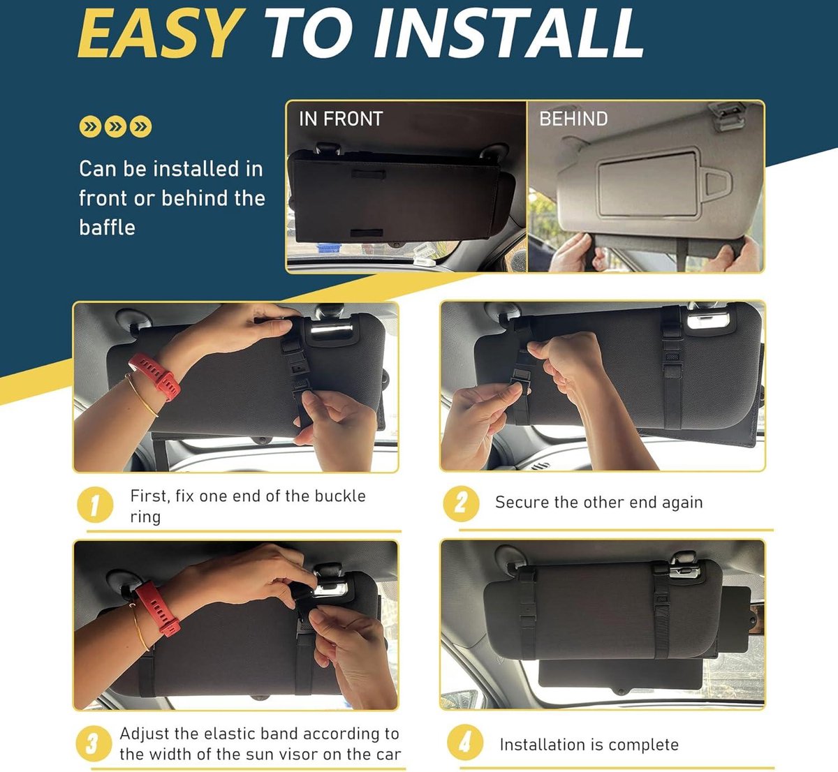 Zonneklepverlenger - Auto Zonneklep Extensie - Anti-Verblindings Zonneklep - Auto Interieur Accessoires - Zwart - 1 Stuk auto accessoires