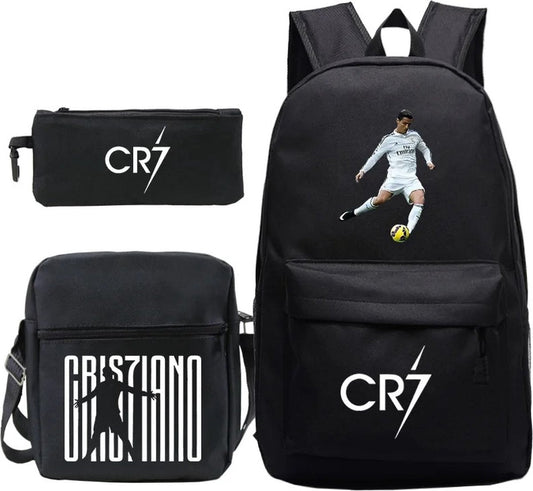 Verkoop Nederland® - Kinder rugzak - Voetbal - Ronaldinho Star - Met Laptop Vak - School Rugzak - Gratis Potlood Tas + lunchtasje - Schooltassen Voor Jongens En Meisjes - Beste Cadeau - R-Ronaldo
