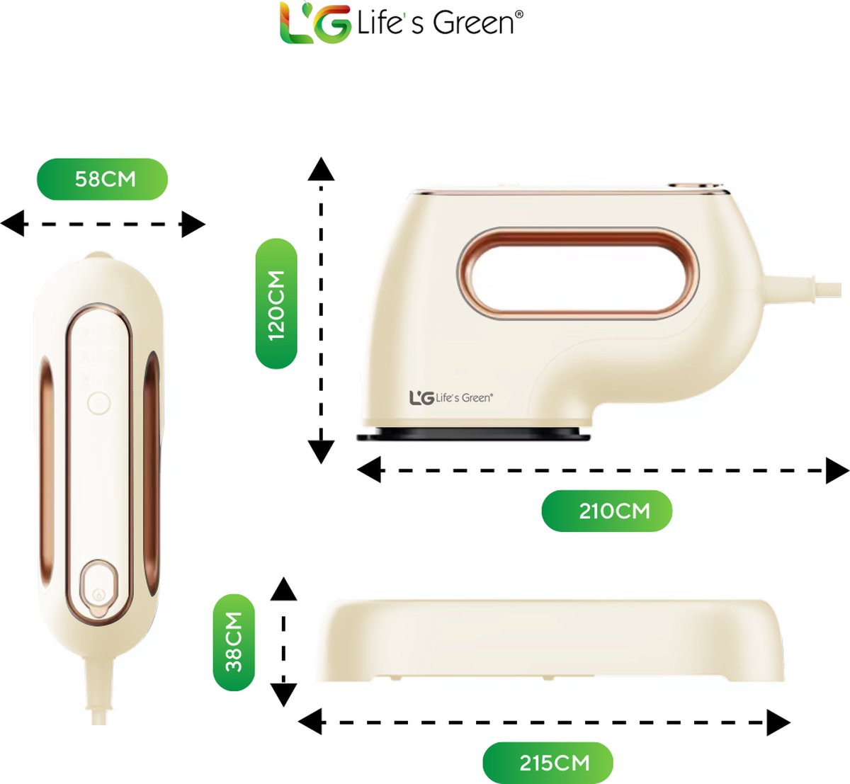 Life's Green® Garment Steamer - With Hand Steamer - Steam Iron - Garment Steamer
