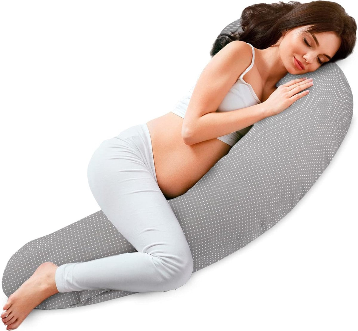 Borstvoedingskussen, zijslaapkussen, katoen - zwangerschapskussen, ondersteuningskussen