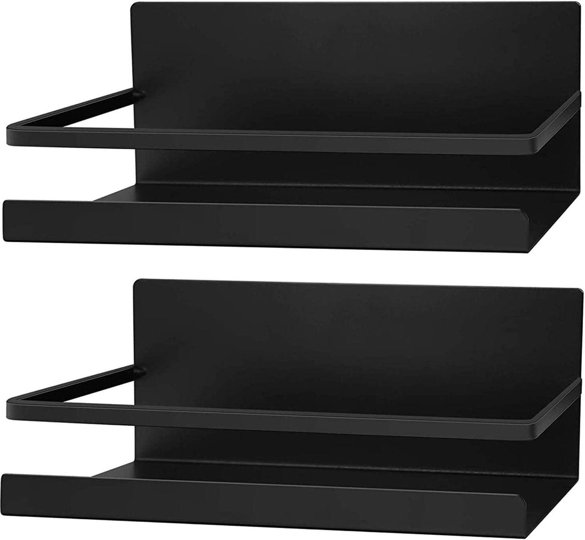 Refrigerator rack hanging rack magnet spice rack with shelf kitchen rack black - 2 pieces Washing machine rack