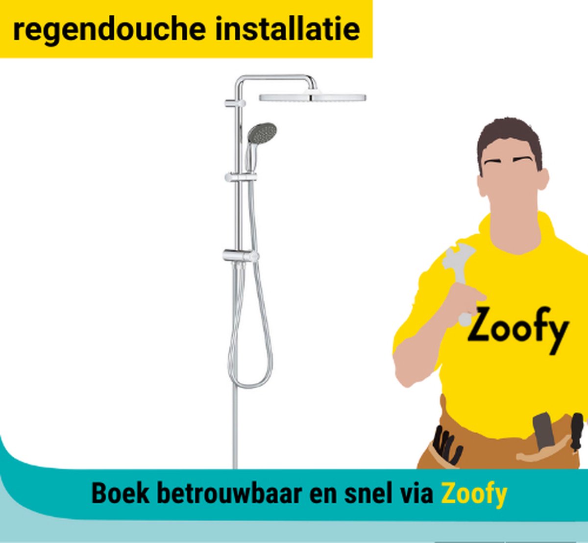 Rain shower installation - By Zoofy in collaboration with bol.com - Installation appointment scheduled within 1 business day