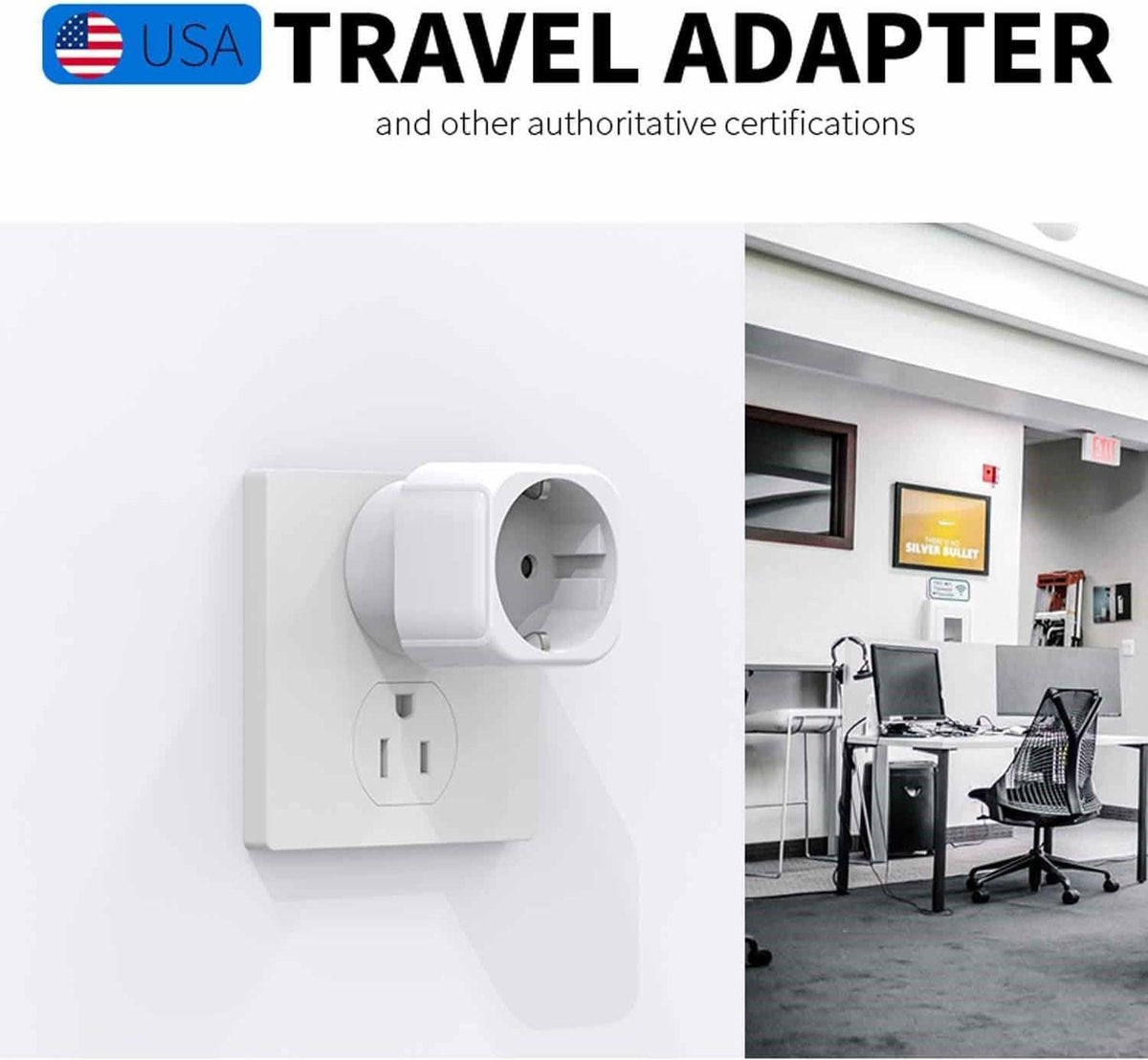 Reisadapter Amerika EU naar VS - Powersky reisstekker Duitsland - stekker Verenigde Staten Canada - Mexico Thailand Jamaica Brazilië stopcontacten
