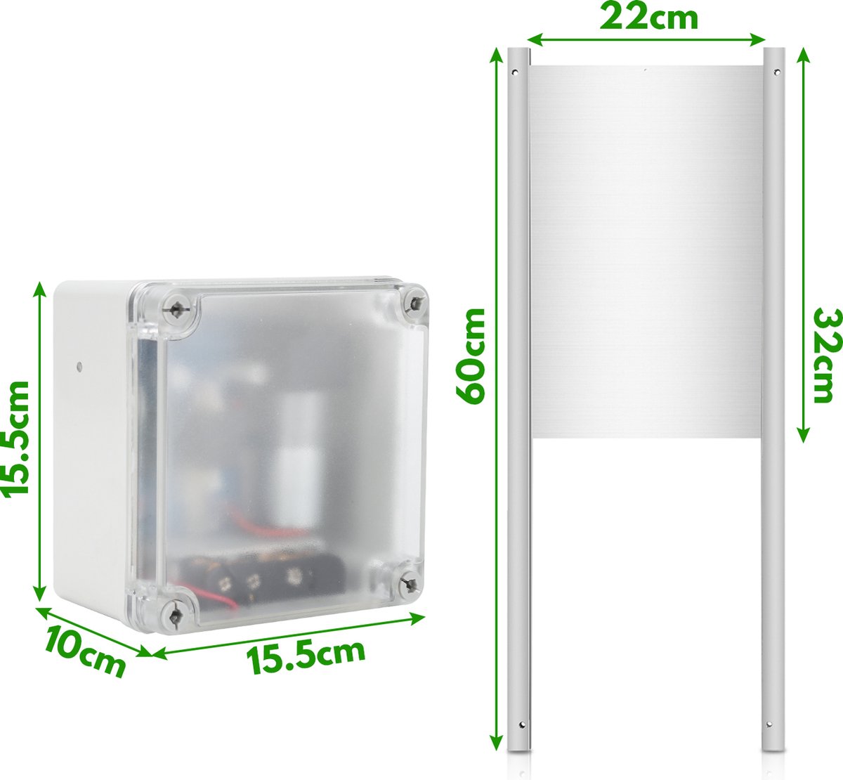 Automatic Chicken Coop Door - Coop Opener - Chicken Door - Chicken Coop Door with Controller - Chicken Door with Timer and Light Sensor - Aluminum - 22 x 32 cm