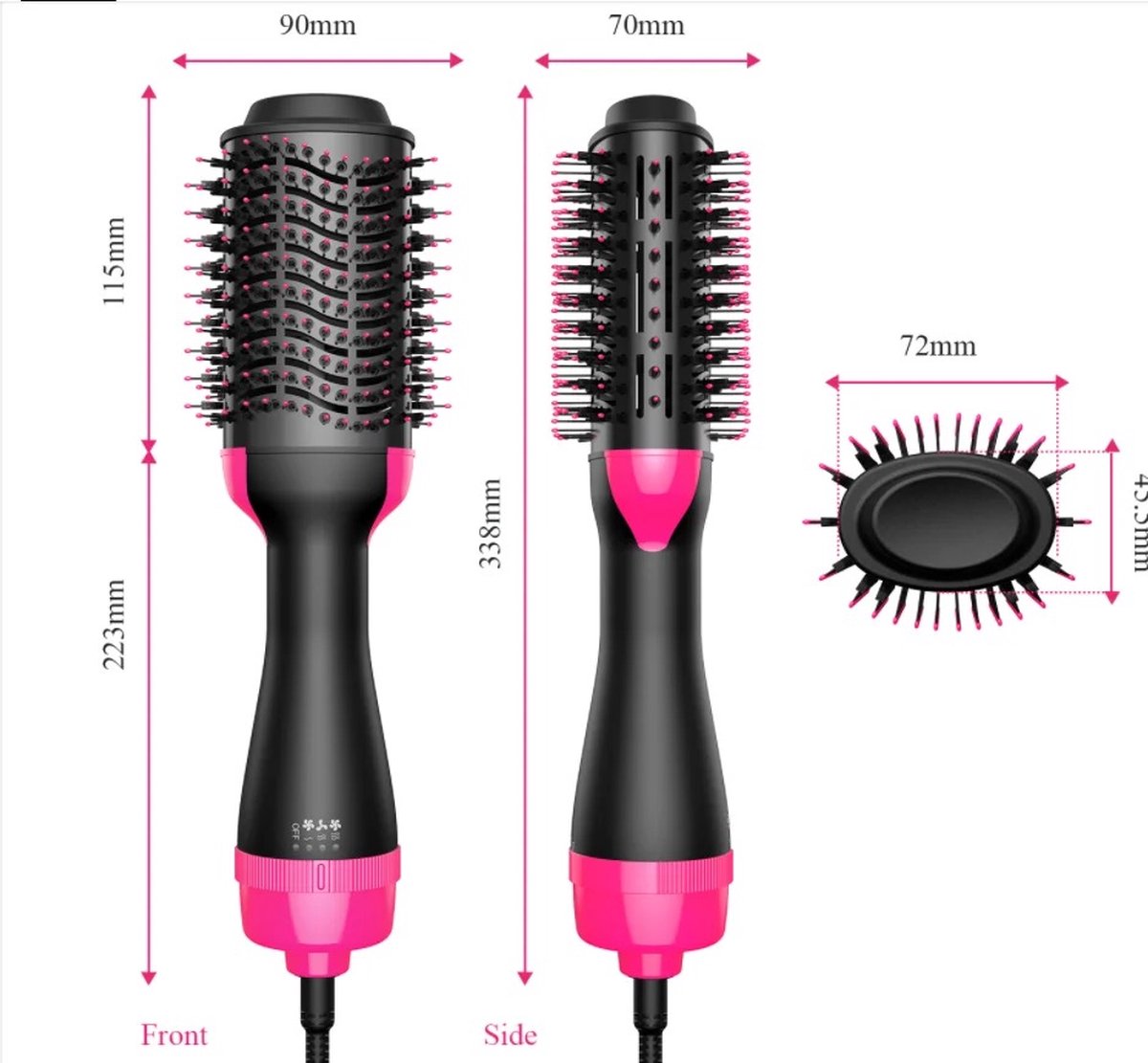 Electric Hair Brush - 1000W - Hair Dryer Brush - 220V - Hair Straightener - Hair Dryer - Volumizing Brush - Curling Iron - Hot Air Brush - Multifunctional Hair Brush - Free heat-resistant glove and 2 hair clips