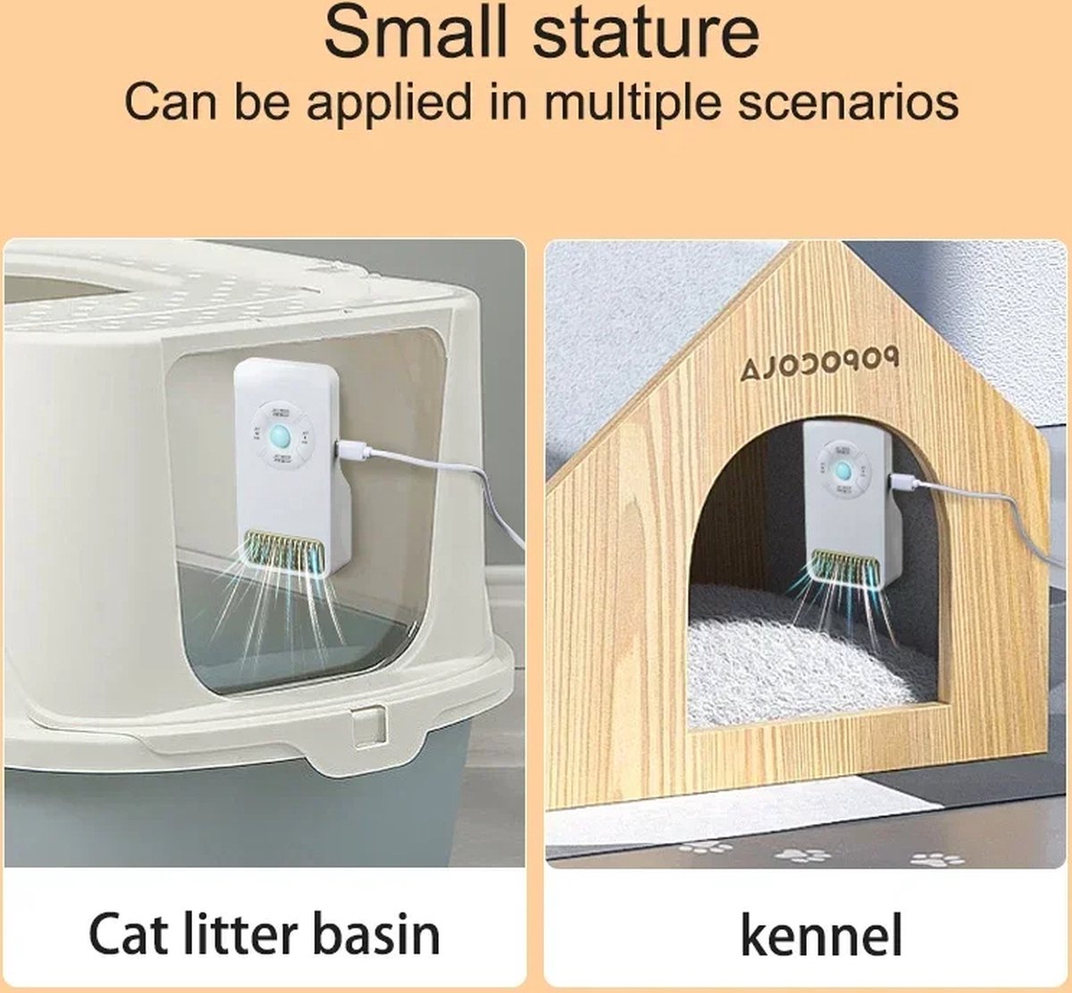 Cat Air Purifier: USB Automatic Deodorizer for Litter Box, Odor Removal and Disinfection for Indoor Pets – Ideal for Fresh Air in the Home