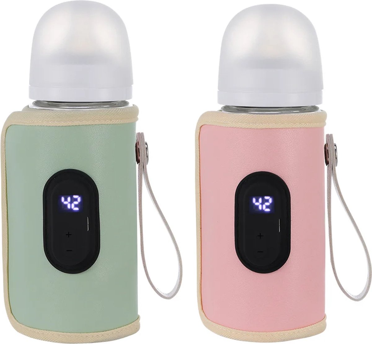Flessenwarmer - Baby Voedingsfleshoes - Verstelbare Flessenwarmer - Draagbare Flessenwarmer - USB - Groen