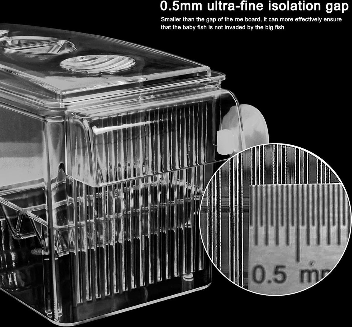 Fish breeder box with suction cups, breeding box aquarium, fish breeding box aquarium, fish hatchery, fish breeding box, breeding tank, aquarium for baby fish, shrimp and guppy