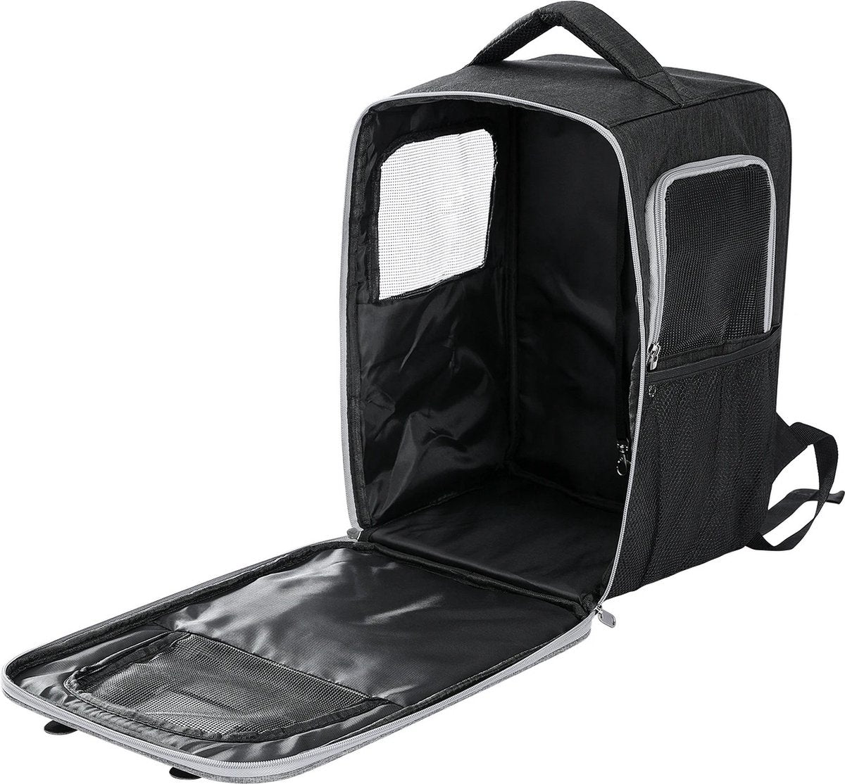 Luxury Dog Bag (L) - Travel bag - backpack for dogs and cats - 40x30x23.5cm - pet cat transport - cat bag - dog carrier bag - transport take along holiday - dog carrier travel bag - carrier - Grey