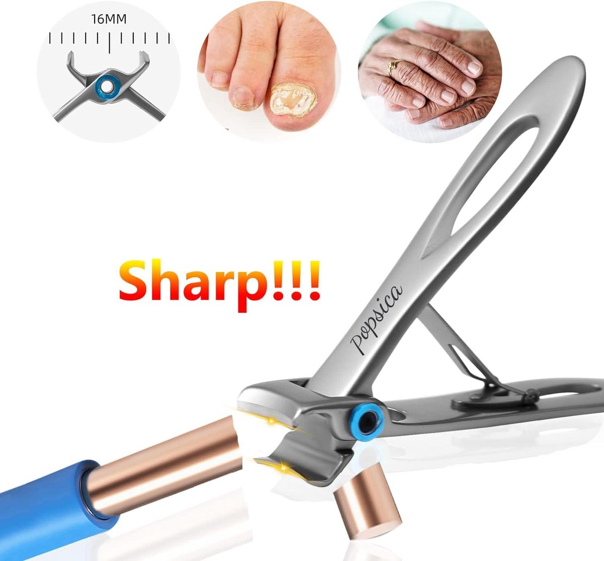 Heavy Duty nagelknipper - teennagelknipper voor ingegroeide nagels bij mannen - volwassenen - senioren (modern 9)