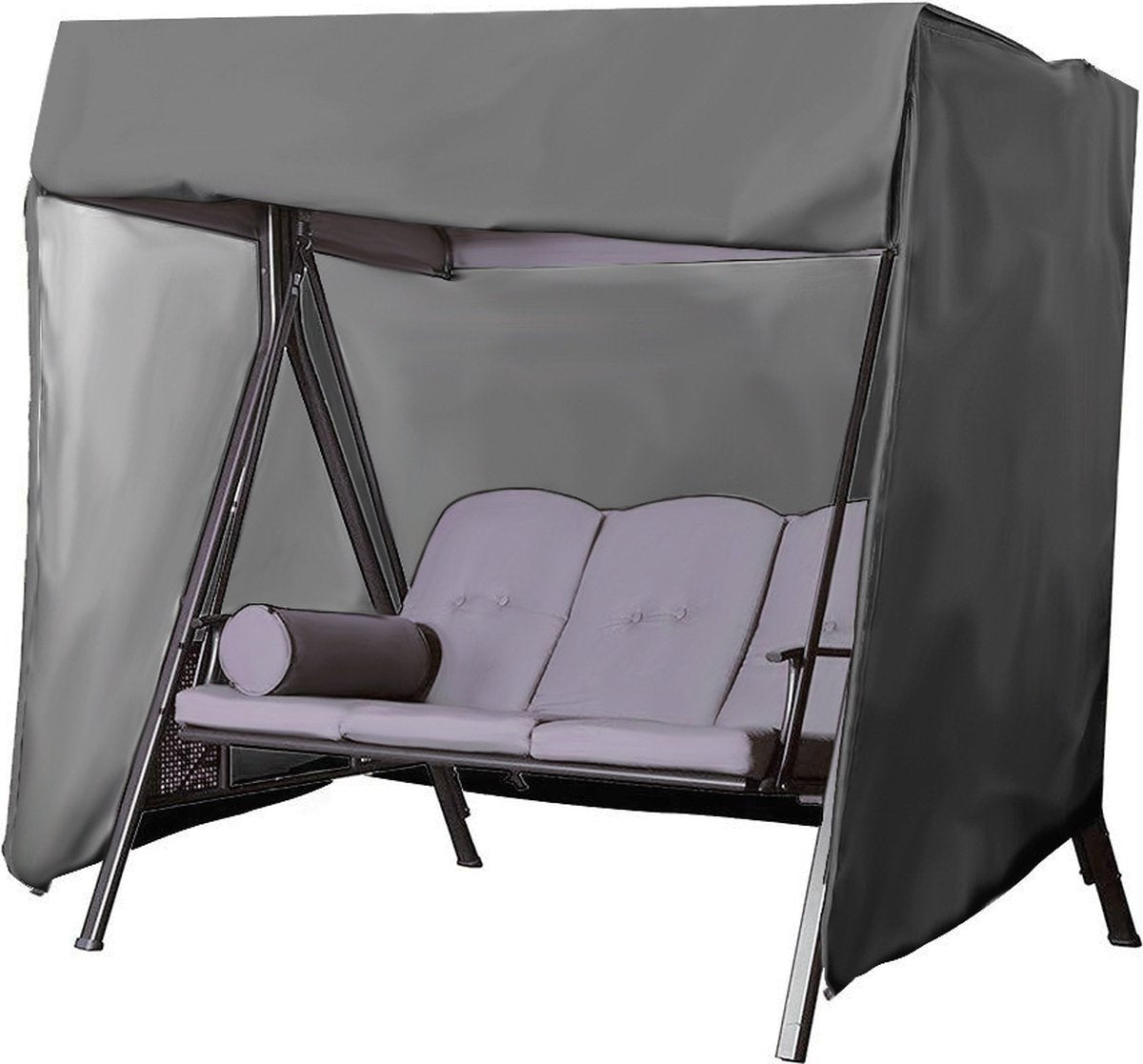 Luxe 210D Oxford Beschermhoes voor 3-zits Tuinschommel - Waterdicht, Stofdicht en UV-bestendig - Duurzaam en Weerbestendig - 225*155*150cm - Zwart