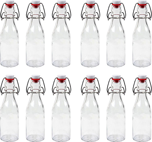 RANO - 12x beugelfles 200ml - Luchtdicht - fles met beugelsluiting / beugelflessen / weckfles / inmaakfles / sapfles / glazen flesjes met dop / decoratie