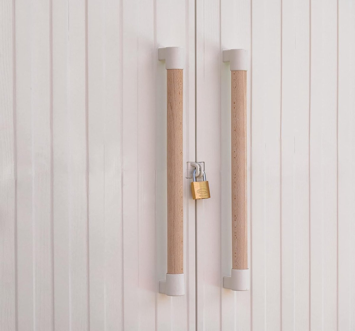 Keter Groove Outdoor Kast met Houtlook Deuren - Beige/Zand, 80 x 45 x 180 cm
