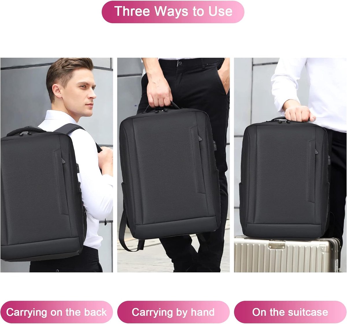 risetas Ryanair Cabine, maximale grootte, uitbreidbaar, rugzak, reizen, cabine, vliegtuig, waterdicht, Oxford, laptoptas 15,6 inch, met USB-oplaadpoort, 40 x 30 x 20 cm Wizzair Oxford, Cabine