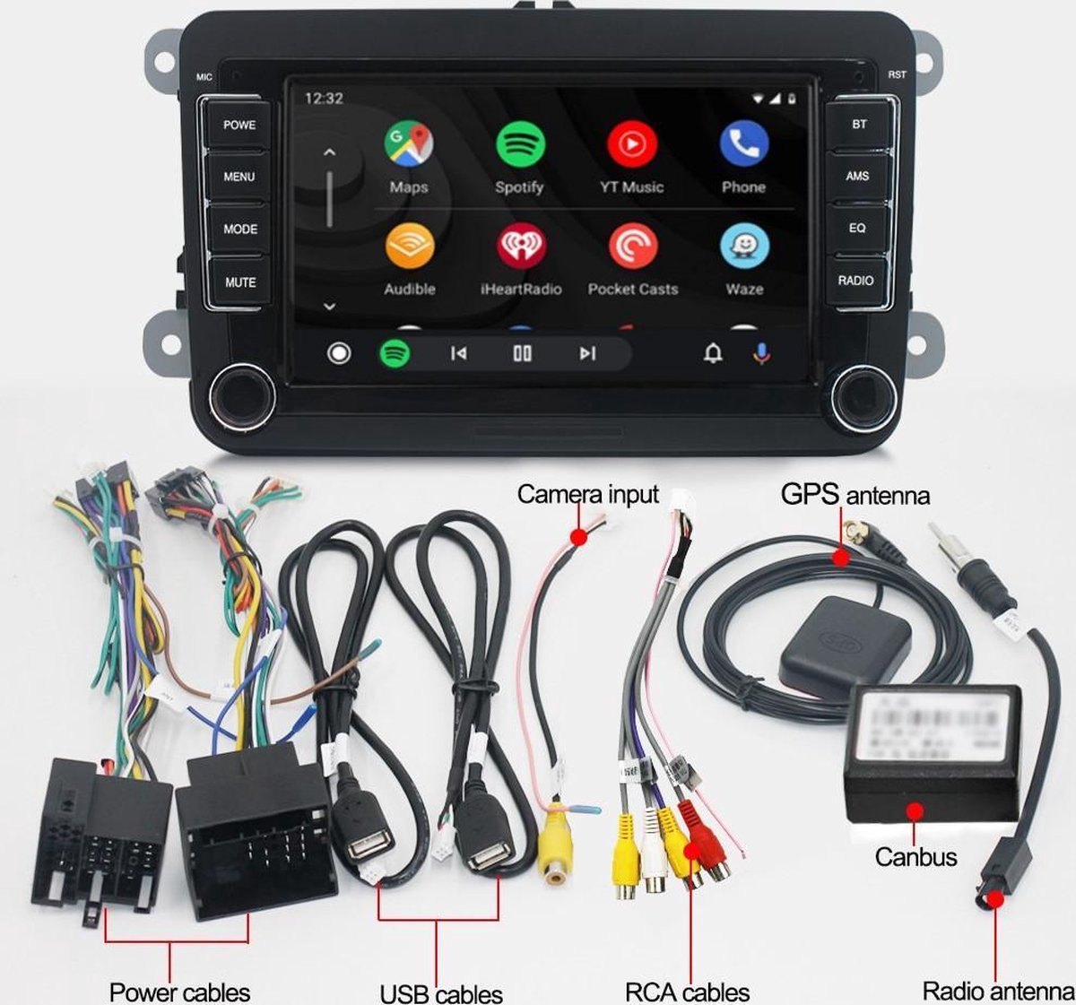 Autoradio 510RNS Android Volkswagen Polo Golf / Seat / Skoda Bluetooth Navigatie kaarten Europa