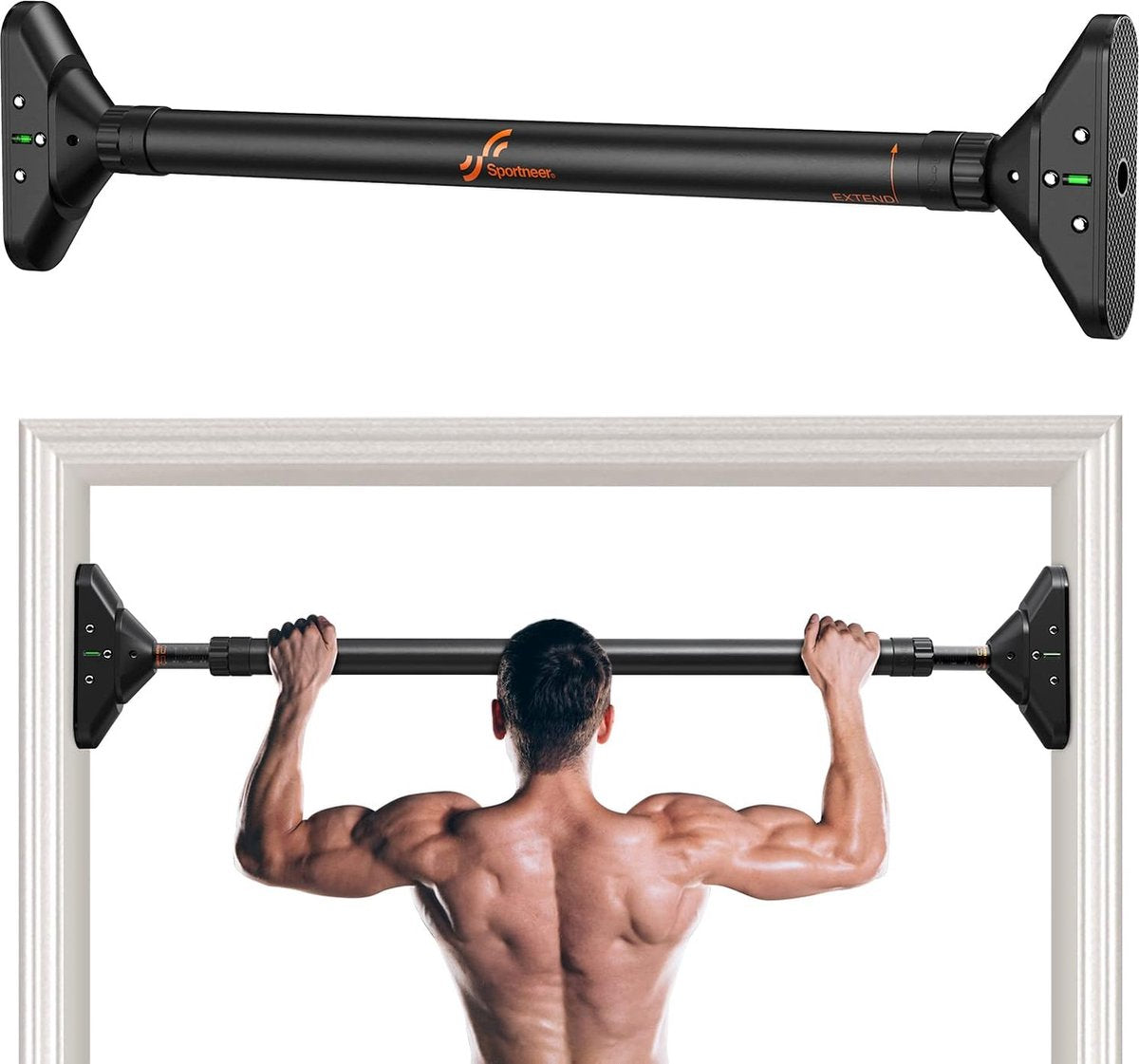 Adjustable Doorframe Pull Up Bar - No Screws - Up to 200kg - Sportneer