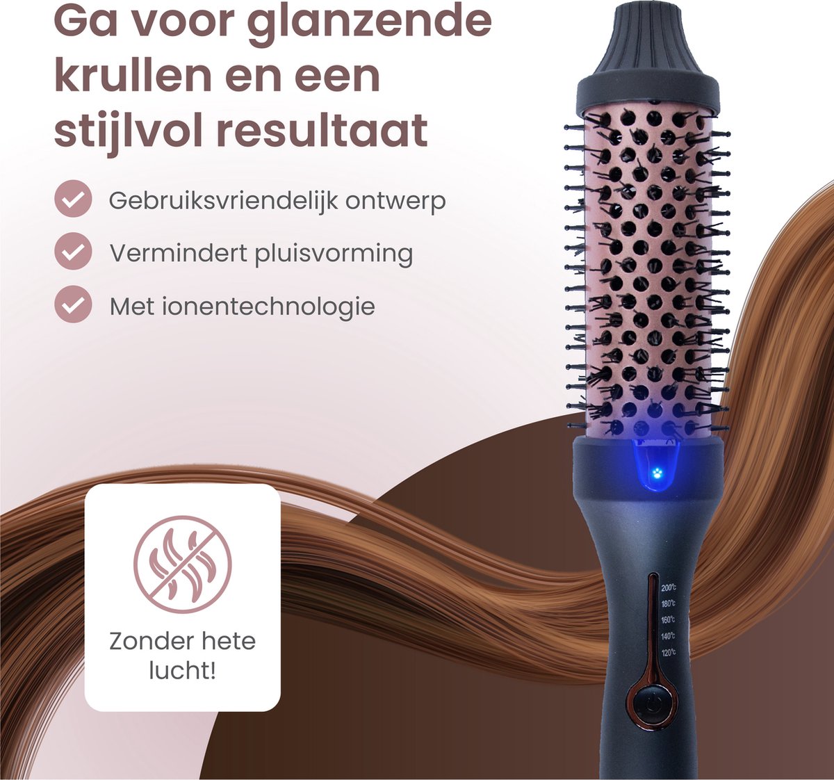 Thermal Brush - Krulborstel - Föhnborstel - Stijlborstel - 38mm - Keramische Warmteborstel - Ionentechnologie