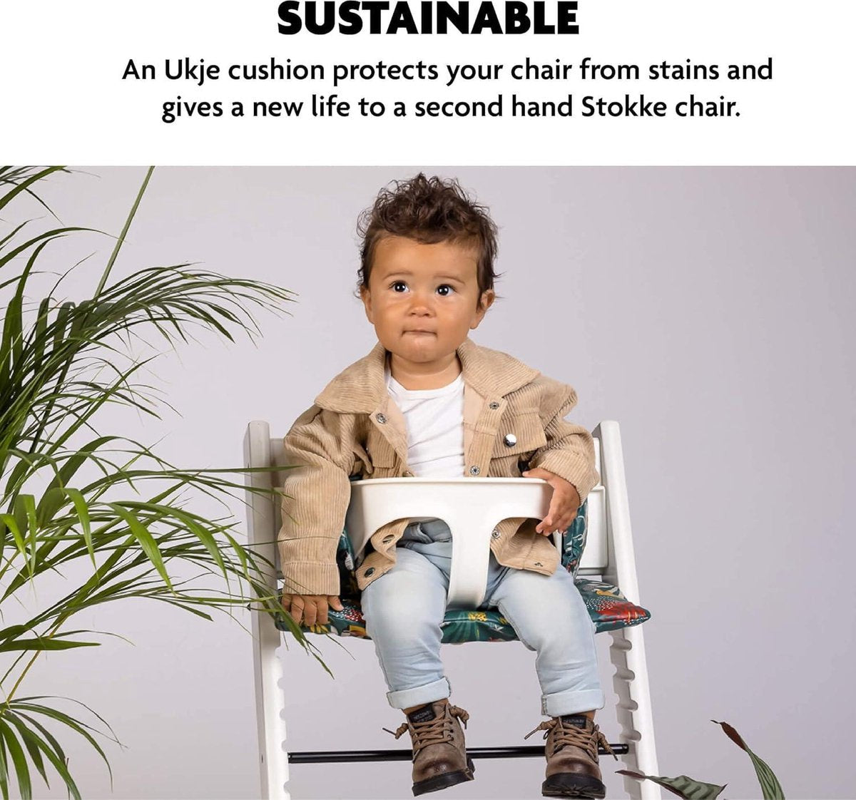 Cushion for Stokke Tripp Trapp - Handmade in Europe - Green Color - Compatible with Stokke Tripp Trapp Trip Trap Chair