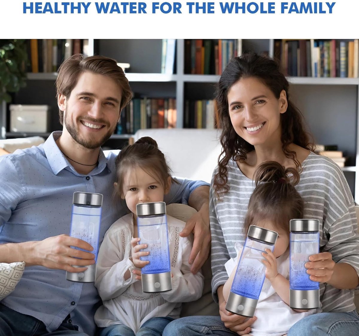 Equivera Waterstof Waterfles - Waterstof Generator - Waterstofrijk Water - H2 + Waterstof - Draagbare Drinkfles - Gezondheid - Incl. E-Book