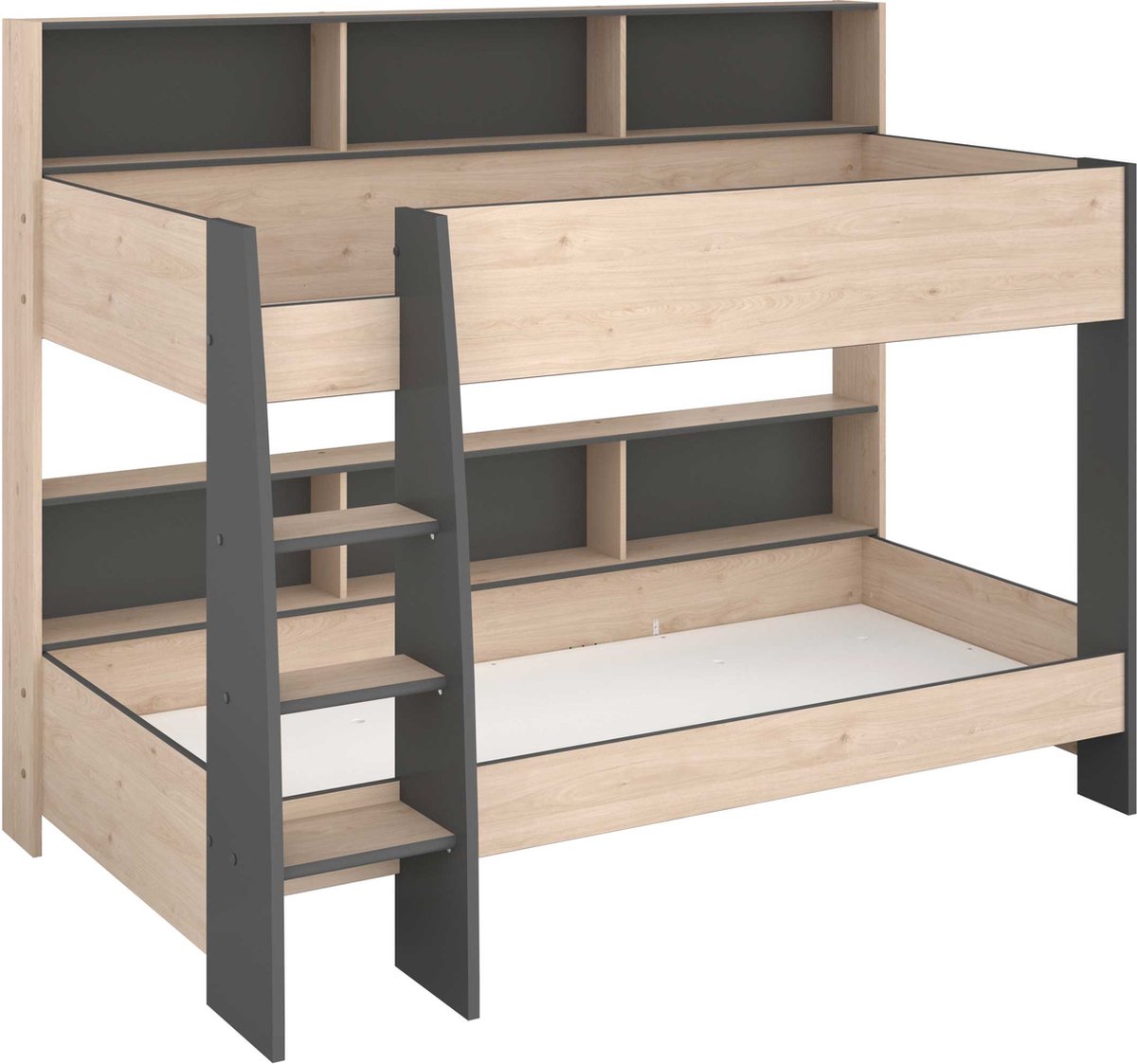 Parisot Stapelbed Leo - Eiken/Grijs – 90x200