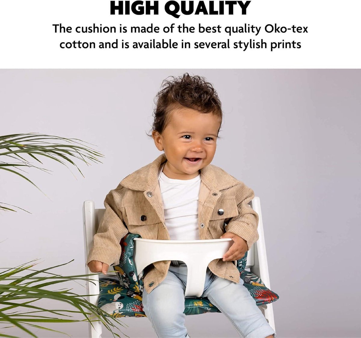 Cushion for Stokke Tripp Trapp - Handmade in Europe - Green Color - Compatible with Stokke Tripp Trapp Trip Trap Chair